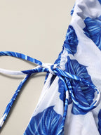 Saída De Praia Vestido Longo Estampado Com Amarração Lateral