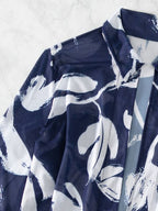 Conjunto Biquíni Top Torcido Com Kimono Floral Transparente