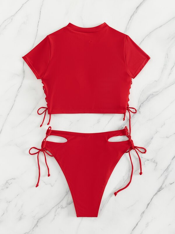 Biquíni Com Cropped E Amarração Lateral Minimalista