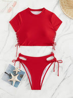 Biquíni Com Cropped E Amarração Lateral Minimalista