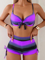 Tankini Com Short Amarração Central Degradê Alças Ajustáveis