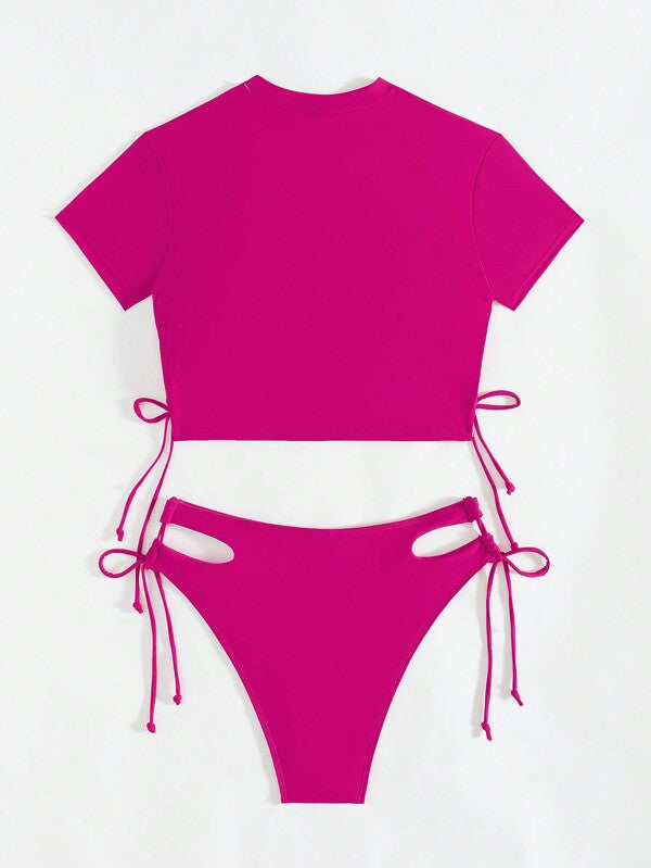 Biquíni Com Cropped E Amarração Lateral Minimalista