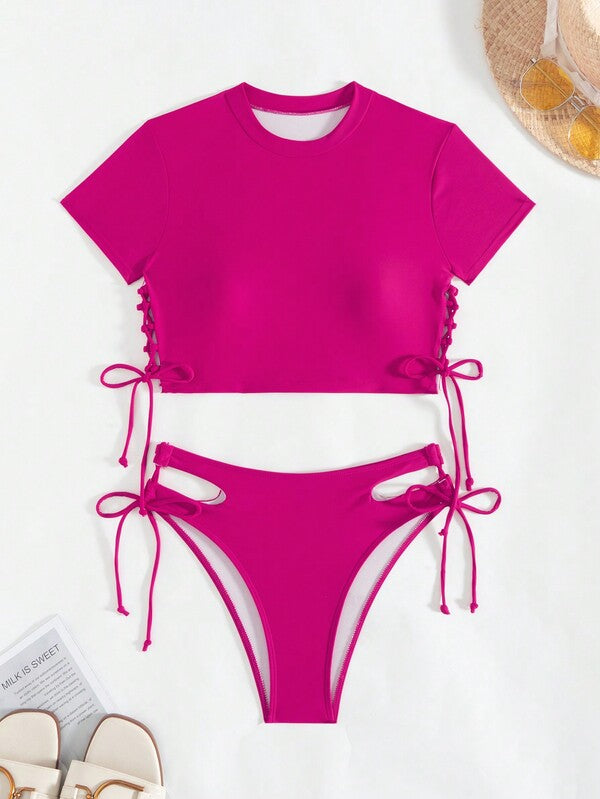 Biquíni Com Cropped E Amarração Lateral Minimalista