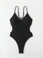Maiô Cavado Com Costas Cruzadas Estilo Resort Chic