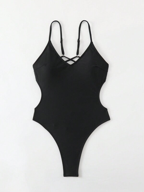 Maiô Cavado Com Costas Cruzadas Estilo Resort Chic