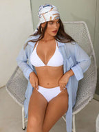 Saída De Praia Chemise Oversized Texturizada Com Bolso
