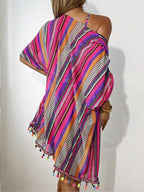 Conjunto Biquíni Top Faixa Short E Kimono Estampado Resort