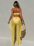 Conjunto Biquíni Tomara Que Caia Calça Pantalona Com Babados