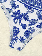 Conjunto Biquíni Meia Taça Cintura Alta Kimono Floral Resort