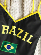 Maiô Cavado Com Recortes Vazados Estilo Moderno Chic