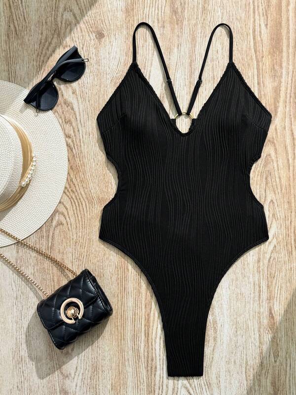 Maiô Canelado Com Costas Vazadas Estilo Resort Chic