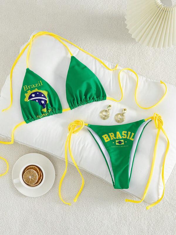 Biquini Verde e Amarelo