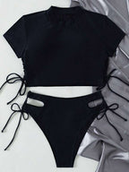 Biquíni Com Cropped E Amarração Lateral Minimalista