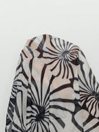 Saída De Praia Conjunto Estampado Um Ombro Só Com Pareô