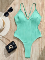 Maiô Canelado Com Costas Vazadas Estilo Resort Chic