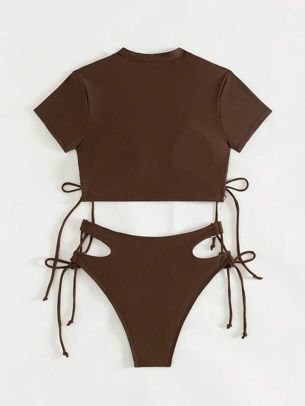 Biquíni Com Cropped E Amarração Lateral Minimalista