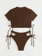 Biquíni Com Cropped E Amarração Lateral Minimalista