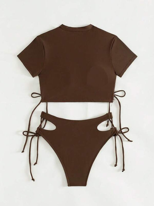 Biquíni Com Cropped E Amarração Lateral Minimalista