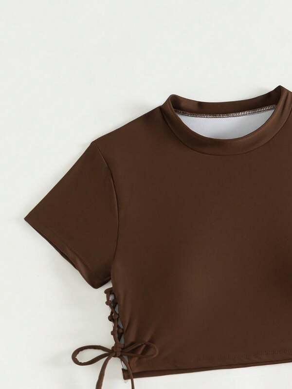 Biquíni Com Cropped E Amarração Lateral Minimalista