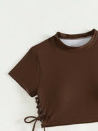 Biquíni Com Cropped E Amarração Lateral Minimalista